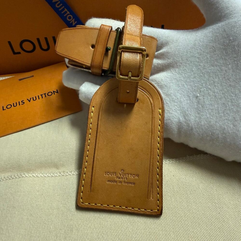 Louis Vuitton Vachetta Leather Luggage Tag and Poignet Authentic NO BOX